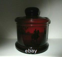 Very Rare Royal Doulton Flambe Tobacco Jar Hunting Scenes Excellent