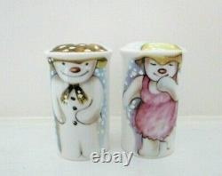 Very Rare Royal Doulton Snowman Salt And Pepper Cruet Set Perfect