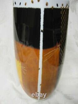 Very Rare Royal Worcester Govinder Bill & Ben Stylized Modern 12 Cat Vase