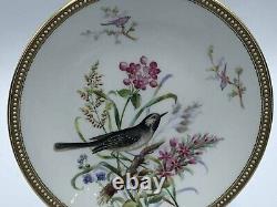 Very Rare Royal Worcester Jewelled Cabinet Plate Hand Painted Birds 1877