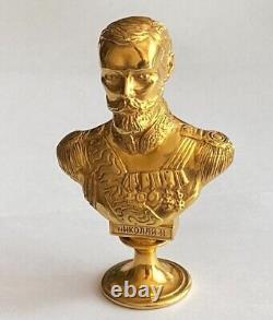 Very Rare Russian Imperial Faberge Silver 88 I. P. Nicholas II Gild Stamp Bust