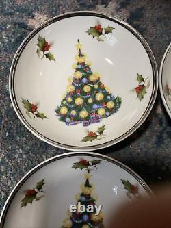 Very Rare Set Of 6 Royal Doulton British Airways Christmas Bowls