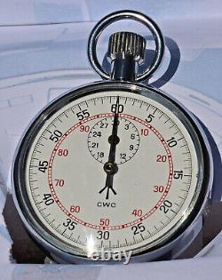 Very Rare Stopwatch CWC 60 Second Period Stock Fund New Royal Navy