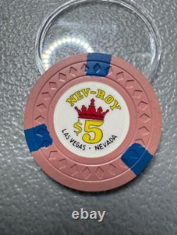 Very Rare UNDRILLED Vintage $5 Royal Nevada NEV-ROY Casino Las Vegas, NV Chip
