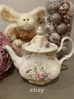 Very Rare Unique Royal Albert Serenity Small Teapot For 2 =holds 16 OZ