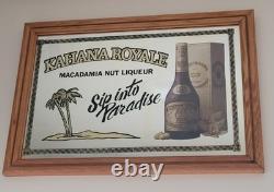 Very Rare VINTAGE Bar Mirror KAHANA ROYAL Macadamia Nut Liqueur from Hawaii