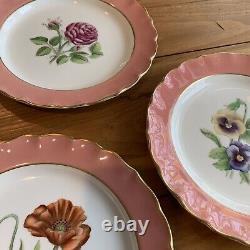 Very Rare VTG A H. Williamson Royal Worcester 11 Plates Flowers 9.25 Stunning
