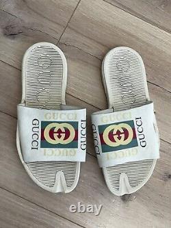 Very Rare Vintage Gucci LOGO Slide Sandals Multicolour