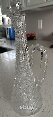 Very Rare Vintage Hunt Royal Pattern Crystal Decanter with Stopper Elegant