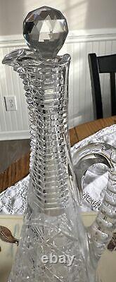 Very Rare Vintage Hunt Royal Pattern Crystal Decanter with Stopper Elegant