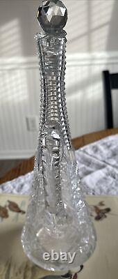 Very Rare Vintage Hunt Royal Pattern Crystal Decanter with Stopper Elegant