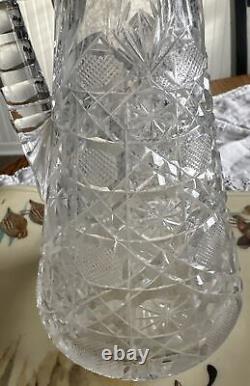 Very Rare Vintage Hunt Royal Pattern Crystal Decanter with Stopper Elegant