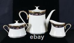 Very Rare! Vintage Lenox China Royal Peony Pattern Coffee Pot Cream & Sugar Set