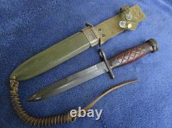 Very Rare Vintage Original Us Ww2 Knife Bayonet And Sheath Made By Imperial