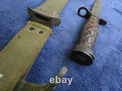 Very Rare Vintage Original Us Ww2 Knife Bayonet And Sheath Made By Imperial