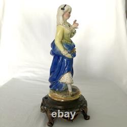 Very Rare Vintage Porcelain Canadian Made 10.5 Royal York Lamp Stand & Statue