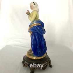 Very Rare Vintage Porcelain Canadian Made 10.5 Royal York Lamp Stand & Statue