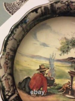 Very Rare Vintage Royal Doulton Series Ware Jock of the Bushvelt Footed Bowl