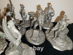 Very Rare Vintage Royal Geographic Society 12 Pewter Figurine Explorer Set NICE