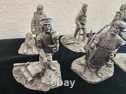 Very Rare Vintage Royal Geographic Society 12 Pewter Figurine Explorer Set NICE