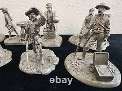 Very Rare Vintage Royal Geographic Society 12 Pewter Figurine Explorer Set NICE