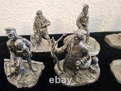 Very Rare Vintage Royal Geographic Society 12 Pewter Figurine Explorer Set NICE