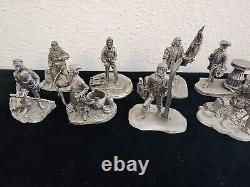 Very Rare Vintage Royal Geographic Society 12 Pewter Figurine Explorer Set NICE