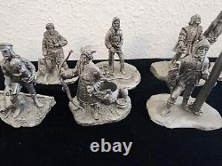 Very Rare Vintage Royal Geographic Society 12 Pewter Figurine Explorer Set NICE