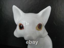 Very Rare Vintage Royal Osborne White Bone China Sitting Fox Tmr-4388