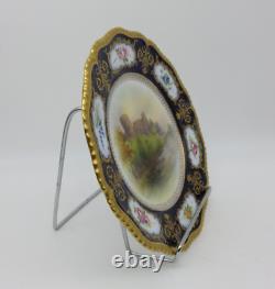 Very Rare Vintage Royal Worcester Durham Castle Porcelain Plate Signed J Stinton