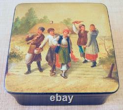 Very Rare Vishnyakov Imperial Russian Lacquer Box
