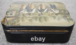 Very Rare Vishnyakov Imperial Russian Lacquer Box, Tea Caddy, Lukutin