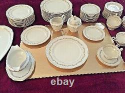 Very Rare Vtg Royal Tettau (ROT306) Dinner Service Gold Rim Fine China Germany