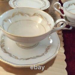 Very Rare Vtg Royal Tettau (ROT306) Dinner Service Gold Rim Fine China Germany