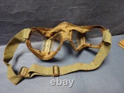 Very Rare WW2 Imperial Japanese Army Dustproof Goggles with Wood Case, Spare Glass