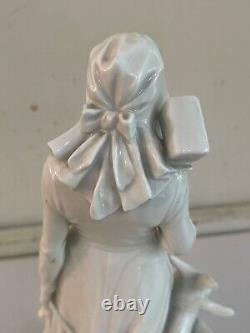 Very Rare White VTG Royal Copenhagen Porcelain Figurine Girl With Goats #694