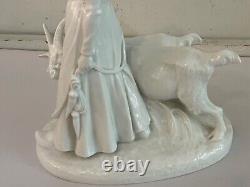 Very Rare White VTG Royal Copenhagen Porcelain Figurine Girl With Goats #694