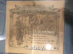 Very Rare World War 1 Discharge Certificate Royal Marine King George 1918 Framed