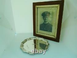 Very Rare Wwi / Wwii English Solid Silver Royal Airforce Chaplains Salver