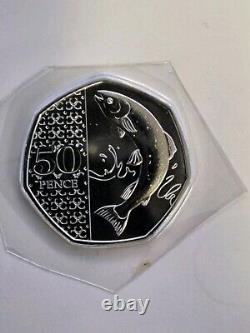 Very Rare king charles 2023 atlantic salmon 50p coin, Bunc From Royal Mint Pack