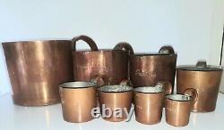 Very Rare set of Antique Copper rum measures British Royal Navy Rum GROGs