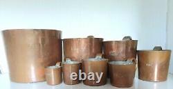 Very Rare set of Antique Copper rum measures British Royal Navy Rum GROGs