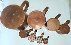 Very Rare set of Antique Copper rum measures British Royal Navy Rum GROGs