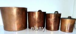 Very Rare set of Antique Copper rum measures British Royal Navy Rum GROGs