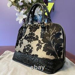 Very Rarebrahmin Grey Imperial Calf Hair Real Fur Vivian Satchel Bag