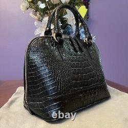 Very Rarebrahmin Grey Imperial Calf Hair Real Fur Vivian Satchel Bag