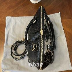 Very Rarebrahmin Grey Imperial Calf Hair Real Fur Vivian Satchel Bag