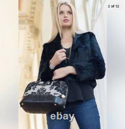 Very Rarebrahmin Grey Imperial Calf Hair Real Fur Vivian Satchel Bag