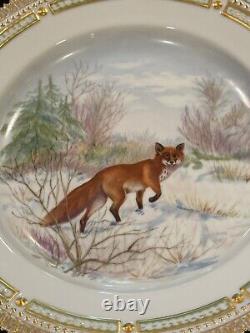 Very rare Flora Danica Red Fox Canis Vulpes Dinner Plate