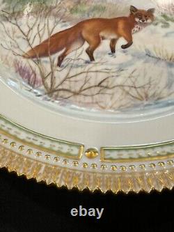 Very rare Flora Danica Red Fox Canis Vulpes Dinner Plate